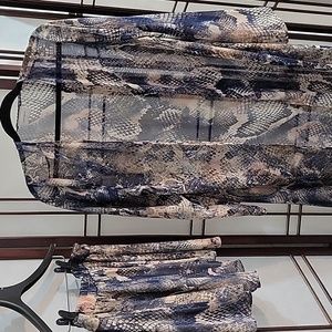 Sheer Snakeskin Beach Cover-Up and Shorts 2-Piece